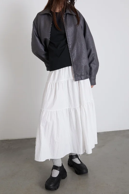 Skirts with side slits THREE TIER MAXI SKIRT