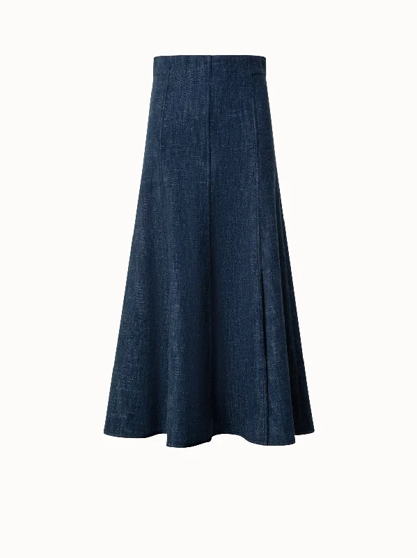 Skirts for a wedding guest Winter Denim Midi Skirt in A-Line