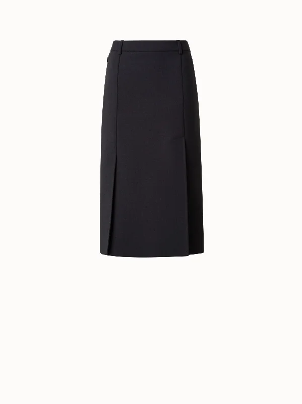 A - line skirts for a slimming effect Wool Double-Face Pencil Skirt with Belt Loops