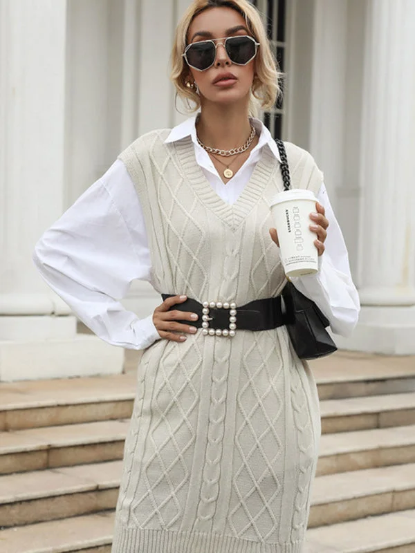 Sheath Women Dress with a Tailored Fit for a Professional Look Blue Zone Planet | Ava's Long Solid Color V-Neck Knitted Sweater Vest Mini Dress Sheath Women Dress with a Tailored Fit for a Professional Look Blue Zone Planet | Ava's Long Solid Color V-Neck Knitted Sweater Vest Mini Dress