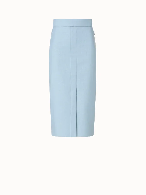 Long flowing maxi skirts for beach Cotton Silk Double-Face Pencil Skirt