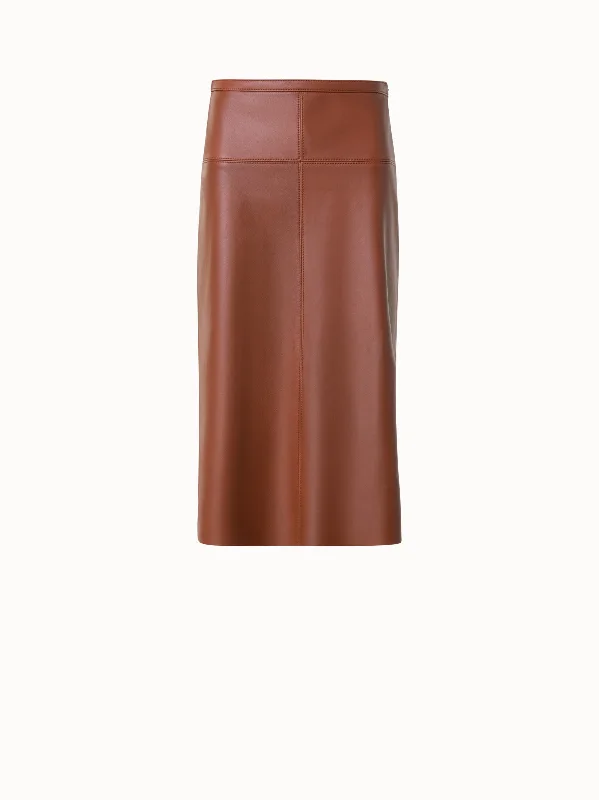 Tiered skirts for a bohemian look Nappa Leather Skirt in A-line
