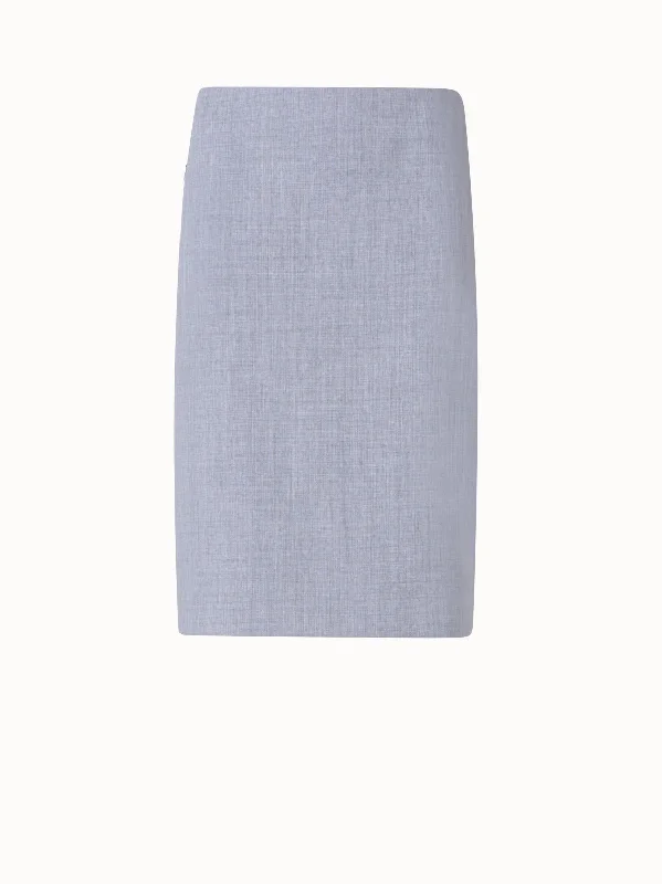 Leather pencil skirts for women Pencil Skirt in Wool Double-Face with Zip Pockets