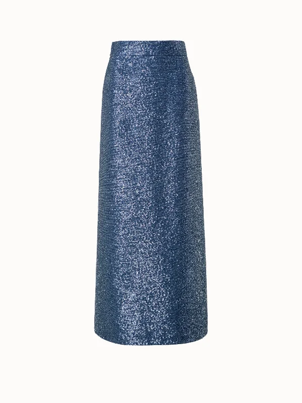 Elastic - waisted maternity skirts Sequins Midi Skirt in A-Line