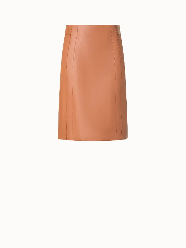 Skirts with a patchwork pattern Short Leather Pencil Skirt