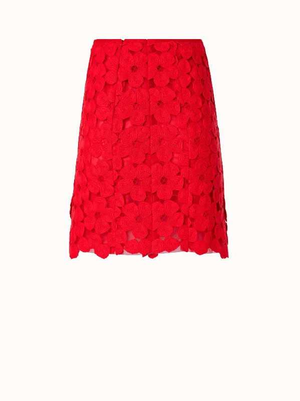 Skirts for a nature walk Short Skirt with Anemone Embroidery