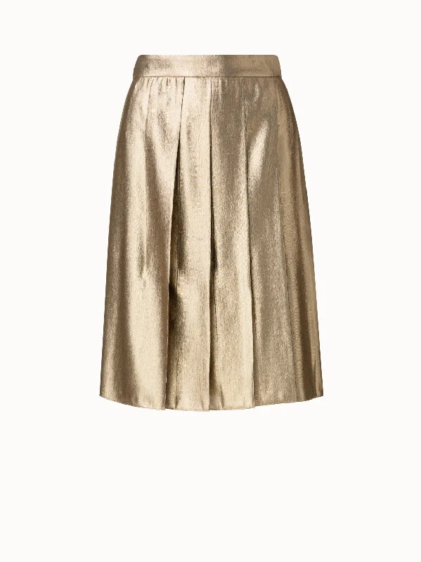 Jersey skirts for comfortable wear Silk Lurex Pleated Skirt