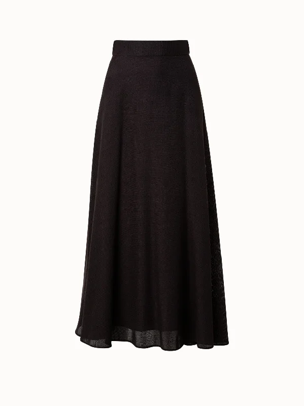 Wrap - around skirts for easy wearing Viscose Cotton Open Weave Midi Skirt