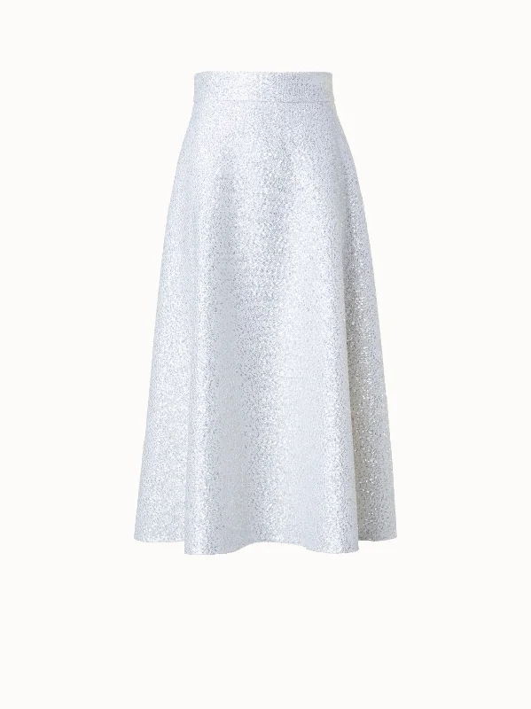 Ruffled skirts for little girls Wool Blend Sequins Flared Midi Skirt