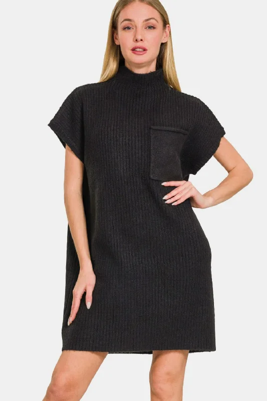 Empire Waist Women Dress to Accentuate the Bust and Conceal the Waist Blue Zone Planet | Zenana Short Sleeve Sweater Mini Dress Empire Waist Women Dress to Accentuate the Bust and Conceal the Waist Blue Zone Planet | Zenana Short Sleeve Sweater Mini Dress