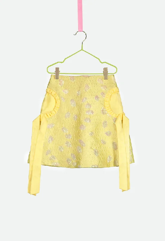Women jumpsuits with high - low hems for a modern and fashion - forward style Yellow Jacquard Dress Combo Women jumpsuits with high - low hems for a modern and fashion - forward style Yellow Jacquard Dress Combo