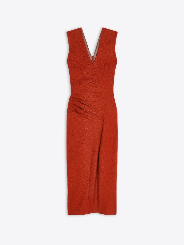 Pleated Women Dress with a Timeless and Elegant Texture Midi draped dress