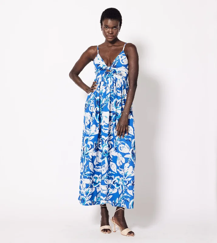 Pleated Women Dress with a Timeless and Elegant Texture Annie Ankle Dress | Azure