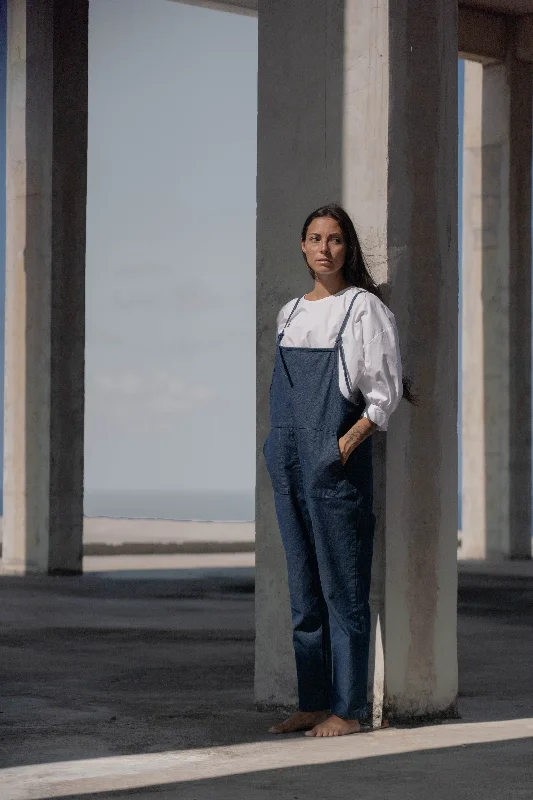 Women jumpsuits with mesh panels for a sexy and trendy appearance SESUAI [jump] - handmade cotton jumpsuit