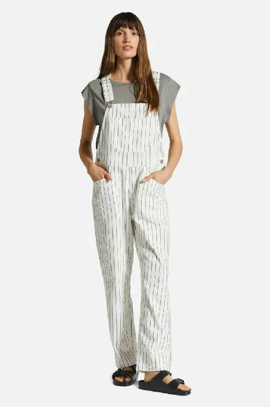 Women jumpsuits with bow - tie details for a sweet and charming appearance Costa Overall - Off White/Black Women jumpsuits with bow - tie details for a sweet and charming appearance Costa Overall - Off White/Black