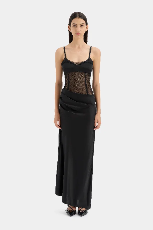 Halter Neck Women Dress to Show Off the Shoulders and Neckline Dunya Draped Gown