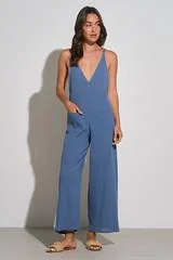 Leather women jumpsuits for a bold and confident appearance Gauze Jumpsuit