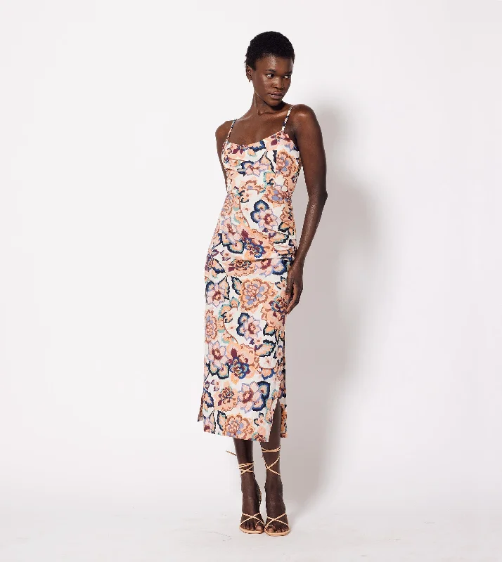 Wrap - Style Women Dress with Adjustable Fit for All Body Types Geraldine Midi Dress | Desert Floral Wrap - Style Women Dress with Adjustable Fit for All Body Types Geraldine Midi Dress | Desert Floral