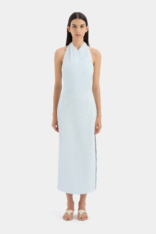 Mermaid - Style Women Dress with a Fitted Silhouette for Special Occasions Iris Halter Midi Dress Mermaid - Style Women Dress with a Fitted Silhouette for Special Occasions Iris Halter Midi Dress