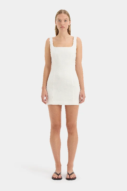 Strapless Women Dress with a Built - in Bra for Comfort and Support Iris Tie Mini Dress Strapless Women Dress with a Built - in Bra for Comfort and Support Iris Tie Mini Dress