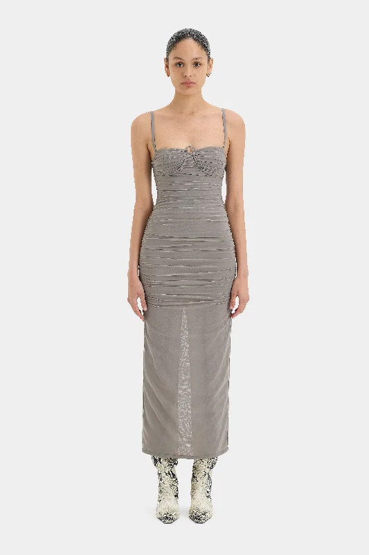 Printed Abstract Women Dress for a Modern and Artistic Appeal Jacques Gathered Midi Dress Printed Abstract Women Dress for a Modern and Artistic Appeal Jacques Gathered Midi Dress