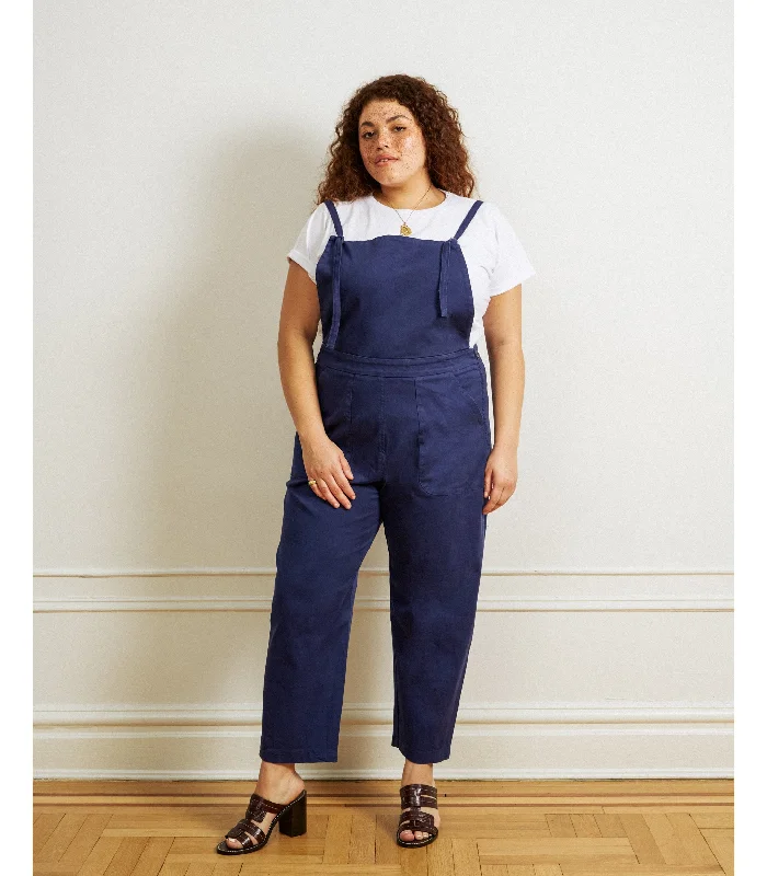 Velvet women jumpsuits for winter formal occasions Knot Overalls - Twilight