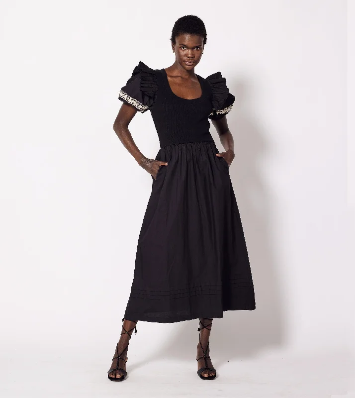 Sheath Women Dress with a Tailored Fit for a Professional Look Selma Midi Dress | Black / Ivory Sheath Women Dress with a Tailored Fit for a Professional Look Selma Midi Dress | Black / Ivory