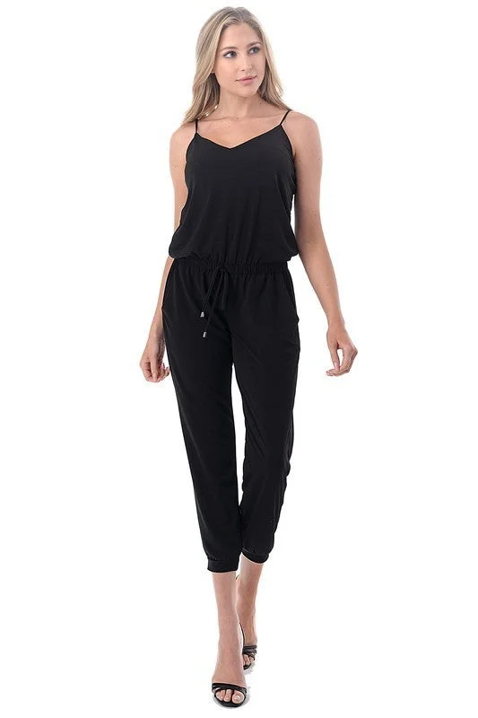 Cotton women jumpsuits for a comfortable and natural - feeling everyday option Spaghetti Strap Ruched Bottom Jumpsuit Cotton women jumpsuits for a comfortable and natural - feeling everyday option Spaghetti Strap Ruched Bottom Jumpsuit
