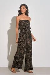 Animal print women jumpsuits for a statement - making outfit Tube Top Jumpsuit