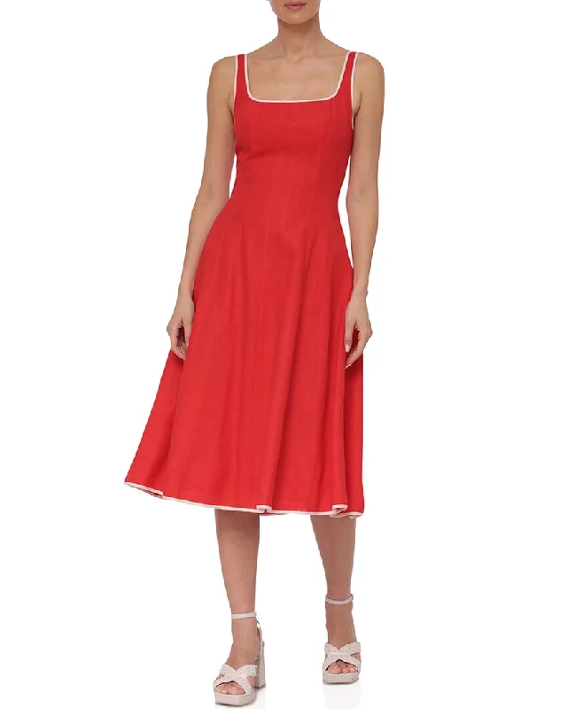 Wrap - Style Women Dress with Adjustable Fit for All Body Types Wrap - Style Women Dress with Adjustable Fit for All Body Types Avec Les Filles Tipped Panel Linen-Blend Midi Dress Wrap - Style Women Dress with Adjustable Fit for All Body Types Wrap - Style Women Dress with Adjustable Fit for All Body Types Avec Les Filles Tipped Panel Linen-Blend Midi Dress