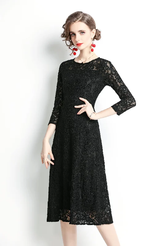 Off - the - Shoulder Women Dress for a Romantic and Feminine Look Off - the - Shoulder Women Dress for a Romantic and Feminine Look Black Evening Classic A-line Crewneck Bracelet Below Knee Lace Dress Off - the - Shoulder Women Dress for a Romantic and Feminine Look Off - the - Shoulder Women Dress for a Romantic and Feminine Look Black Evening Classic A-line Crewneck Bracelet Below Knee Lace Dress