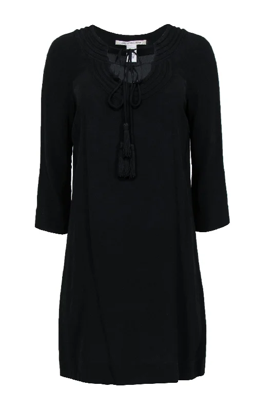 Wrap - Style Women Dress with Adjustable Fit for All Body Types Wrap - Style Women Dress with Adjustable Fit for All Body Types Diane von Furstenberg - Black Long Sleeve "Parlian" Shift Dress w/ Tassels Sz 2 Wrap - Style Women Dress with Adjustable Fit for All Body Types Wrap - Style Women Dress with Adjustable Fit for All Body Types Diane von Furstenberg - Black Long Sleeve "Parlian" Shift Dress w/ Tassels Sz 2