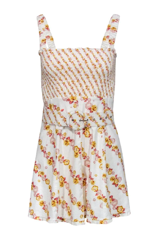 Off - the - Shoulder Women Dress for a Romantic and Feminine Look Off - the - Shoulder Women Dress for a Romantic and Feminine Look For Love & Lemons - White, Yellow & Pink Floral Print Smocked Belted Fit & Flare Dress Sz XS Off - the - Shoulder Women Dress for a Romantic and Feminine Look Off - the - Shoulder Women Dress for a Romantic and Feminine Look For Love & Lemons - White, Yellow & Pink Floral Print Smocked Belted Fit & Flare Dress Sz XS