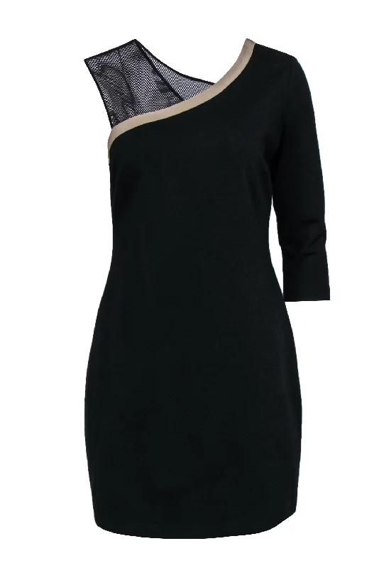 Strapless Women Dress with a Built - in Bra for Comfort and Support Strapless Women Dress with a Built - in Bra for Comfort and Support Jay Godfrey - Black One Sleeve Sheath Dress w/ Fishnet Strap Sz 10 Strapless Women Dress with a Built - in Bra for Comfort and Support Strapless Women Dress with a Built - in Bra for Comfort and Support Jay Godfrey - Black One Sleeve Sheath Dress w/ Fishnet Strap Sz 10