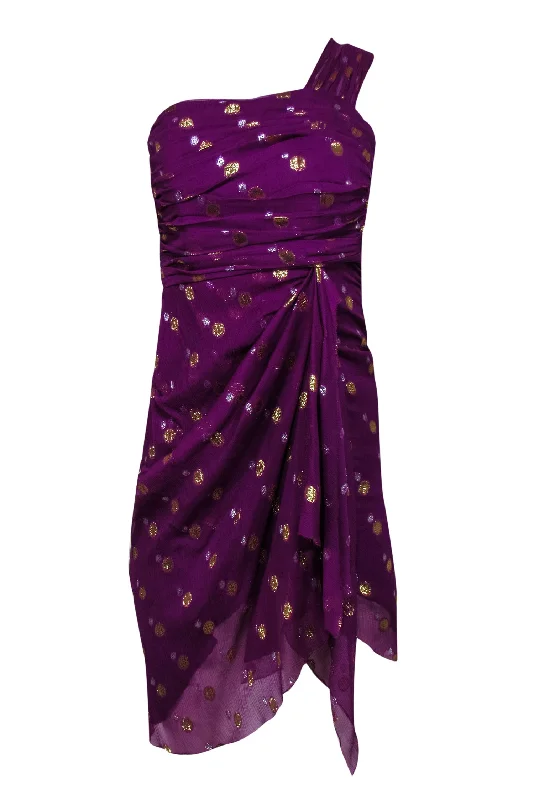 Long - Sleeve Women Dress in Velvet for a Luxurious Winter Look Long - Sleeve Women Dress in Velvet for a Luxurious Winter Look Nicole Miller - Purple Pleated One-Shoulder Dress w/ Silver & Gold Polka Dots Sz 0 Long - Sleeve Women Dress in Velvet for a Luxurious Winter Look Long - Sleeve Women Dress in Velvet for a Luxurious Winter Look Nicole Miller - Purple Pleated One-Shoulder Dress w/ Silver & Gold Polka Dots Sz 0