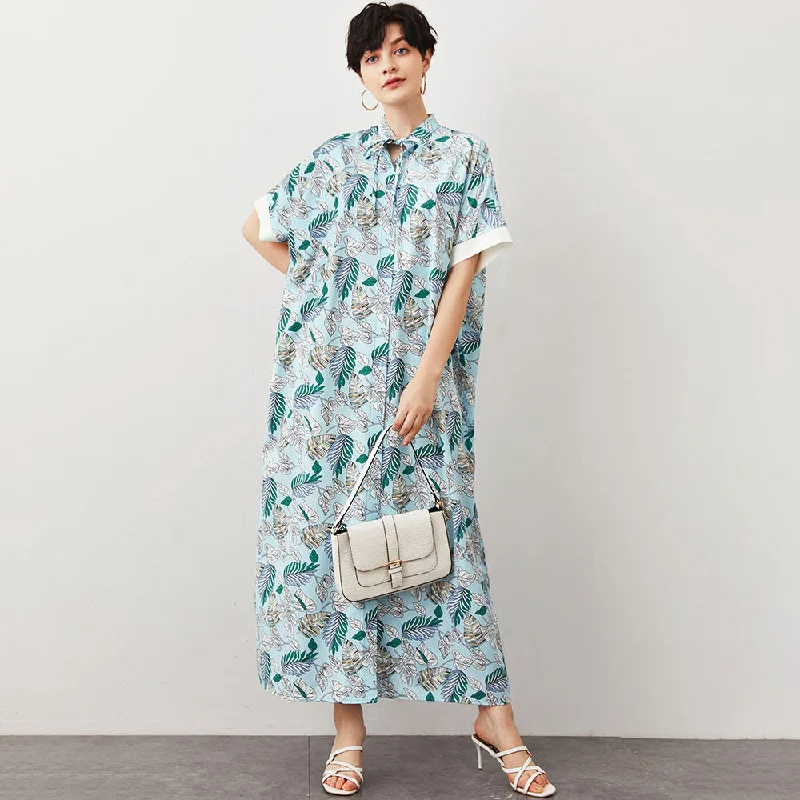 Empire Waist Women Dress to Accentuate the Bust and Conceal the Waist Empire Waist Women Dress to Accentuate the Bust and Conceal the Waist NiDELL Mxz-36 European and American Women's Clothing Cross-Border Wholesale Lapel Short Sleeve Loose Waist Dress Urban Casual Floral Dress Empire Waist Women Dress to Accentuate the Bust and Conceal the Waist Empire Waist Women Dress to Accentuate the Bust and Conceal the Waist NiDELL Mxz-36 European and American Women's Clothing Cross-Border Wholesale Lapel Short Sleeve Loose Waist Dress Urban Casual Floral Dress