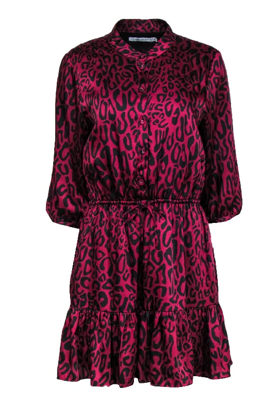 Wrap - Style Women Dress with Adjustable Fit for All Body Types Wrap - Style Women Dress with Adjustable Fit for All Body Types Rebecca Minkoff - Dark Fuchsia & Black Leopard Print Satin Dress w/ Flounce Hem Sz M Wrap - Style Women Dress with Adjustable Fit for All Body Types Wrap - Style Women Dress with Adjustable Fit for All Body Types Rebecca Minkoff - Dark Fuchsia & Black Leopard Print Satin Dress w/ Flounce Hem Sz M