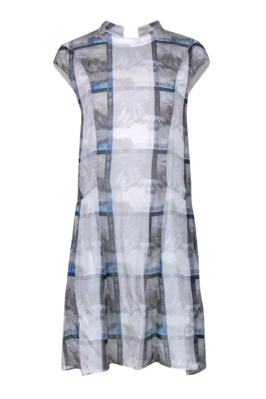 Mini Women Dress with a Short Hem for a Young and Trendy Style Mini Women Dress with a Short Hem for a Young and Trendy Style Theyskens' Theory - Grey, Blue & Green Grid Print Cap Sleeve Silk Shift Dress Sz 6 Mini Women Dress with a Short Hem for a Young and Trendy Style Mini Women Dress with a Short Hem for a Young and Trendy Style Theyskens' Theory - Grey, Blue & Green Grid Print Cap Sleeve Silk Shift Dress Sz 6