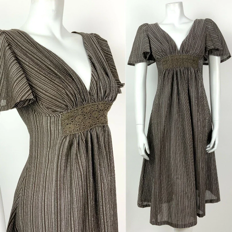 Sheath Women Dress with a Tailored Fit for a Professional Look Sheath Women Dress with a Tailored Fit for a Professional Look VINTAGE 60s 70s BROWN SILVER STRIPED CROCHETED CAPE SLEEVE SWING DRESS 6 8 Sheath Women Dress with a Tailored Fit for a Professional Look Sheath Women Dress with a Tailored Fit for a Professional Look VINTAGE 60s 70s BROWN SILVER STRIPED CROCHETED CAPE SLEEVE SWING DRESS 6 8