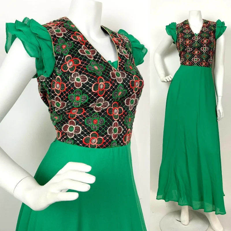 Mermaid - Style Women Dress with a Fitted Silhouette for Special Occasions Mermaid - Style Women Dress with a Fitted Silhouette for Special Occasions VINTAGE 60s 70s GREEN BLACK GOLD PINK FLORAL EMBROIDERED RUFFLE MAXI DRESS 8 10 Mermaid - Style Women Dress with a Fitted Silhouette for Special Occasions Mermaid - Style Women Dress with a Fitted Silhouette for Special Occasions VINTAGE 60s 70s GREEN BLACK GOLD PINK FLORAL EMBROIDERED RUFFLE MAXI DRESS 8 10