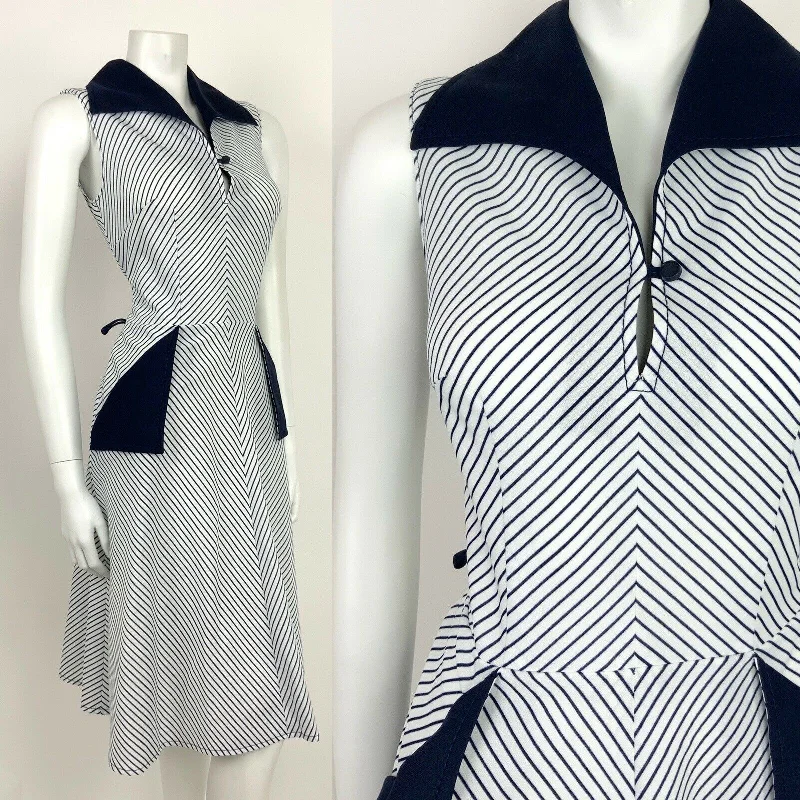 Empire Waist Women Dress to Accentuate the Bust and Conceal the Waist Empire Waist Women Dress to Accentuate the Bust and Conceal the Waist VINTAGE 60s 70s NAVY BLUE WHITE STRIPED OP-ART WING COLLAR SUN DRESS 10 Empire Waist Women Dress to Accentuate the Bust and Conceal the Waist Empire Waist Women Dress to Accentuate the Bust and Conceal the Waist VINTAGE 60s 70s NAVY BLUE WHITE STRIPED OP-ART WING COLLAR SUN DRESS 10