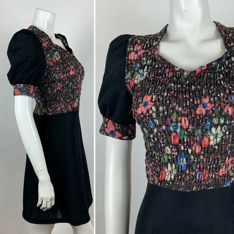 Wrap - Style Women Dress with Adjustable Fit for All Body Types Wrap - Style Women Dress with Adjustable Fit for All Body Types VINTAGE 70S SHIRRED FLOWER MULTI COLOURED GLITTER DRESS 4 6 Wrap - Style Women Dress with Adjustable Fit for All Body Types Wrap - Style Women Dress with Adjustable Fit for All Body Types VINTAGE 70S SHIRRED FLOWER MULTI COLOURED GLITTER DRESS 4 6