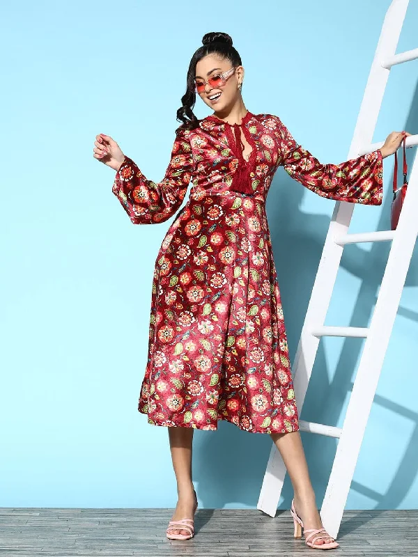 Plus Size Women Dress with a Flattering A - Line Cut for Comfort and Style Plus Size Women Dress with a Flattering A - Line Cut for Comfort and Style Women Maroon Floral Velvet Lace Detail Midi Dress Plus Size Women Dress with a Flattering A - Line Cut for Comfort and Style Plus Size Women Dress with a Flattering A - Line Cut for Comfort and Style Women Maroon Floral Velvet Lace Detail Midi Dress