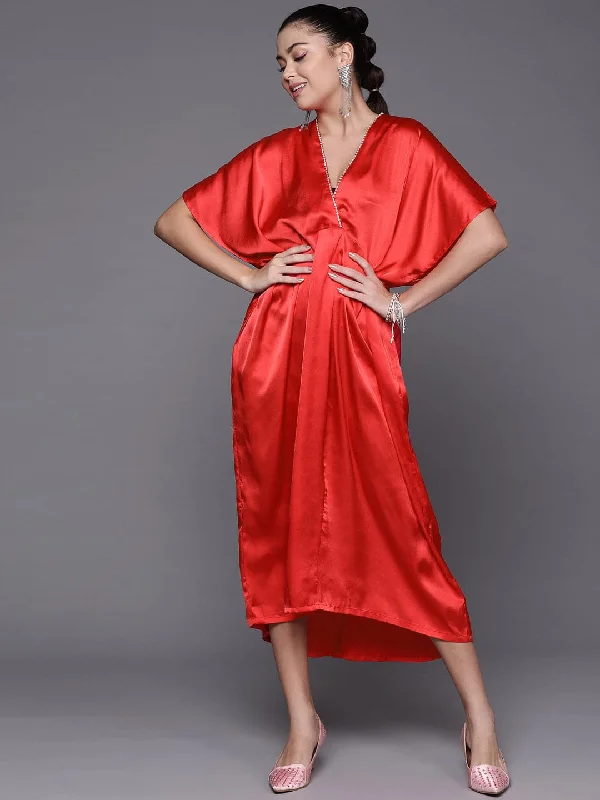 Mermaid - Style Women Dress with a Fitted Silhouette for Special Occasions Mermaid - Style Women Dress with a Fitted Silhouette for Special Occasions Women Red Satin Kaftan Midi Dress Mermaid - Style Women Dress with a Fitted Silhouette for Special Occasions Mermaid - Style Women Dress with a Fitted Silhouette for Special Occasions Women Red Satin Kaftan Midi Dress