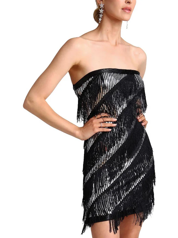 Plus Size Women Dress with a Flattering A - Line Cut for Comfort and Style Plus Size Women Dress with a Flattering A - Line Cut for Comfort and Style Womens Sequined Fringe Bodycon Dress