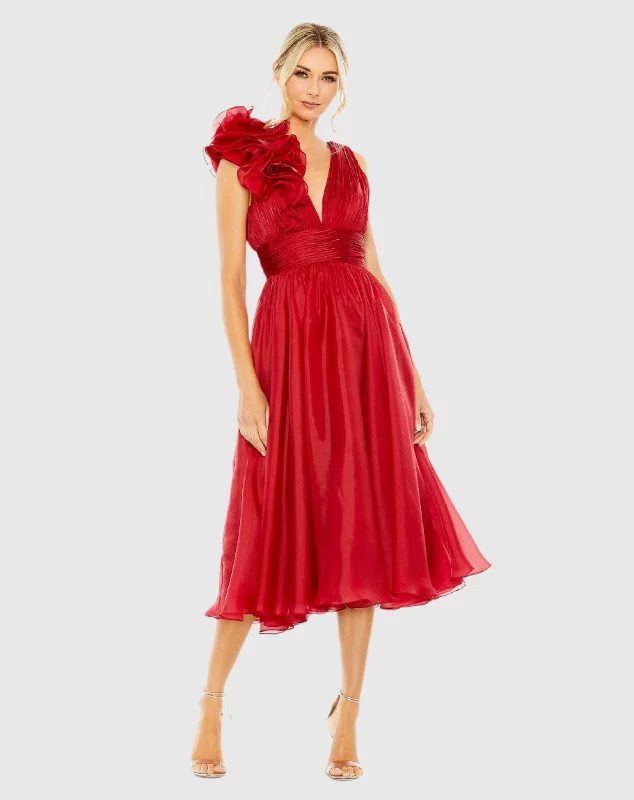 Midi dresses with printed lining for a hidden and stylish detail Sleeveless Chiffon A-Line Tea Length Cocktail Dress Midi dresses with printed lining for a hidden and stylish detail Sleeveless Chiffon A-Line Tea Length Cocktail Dress