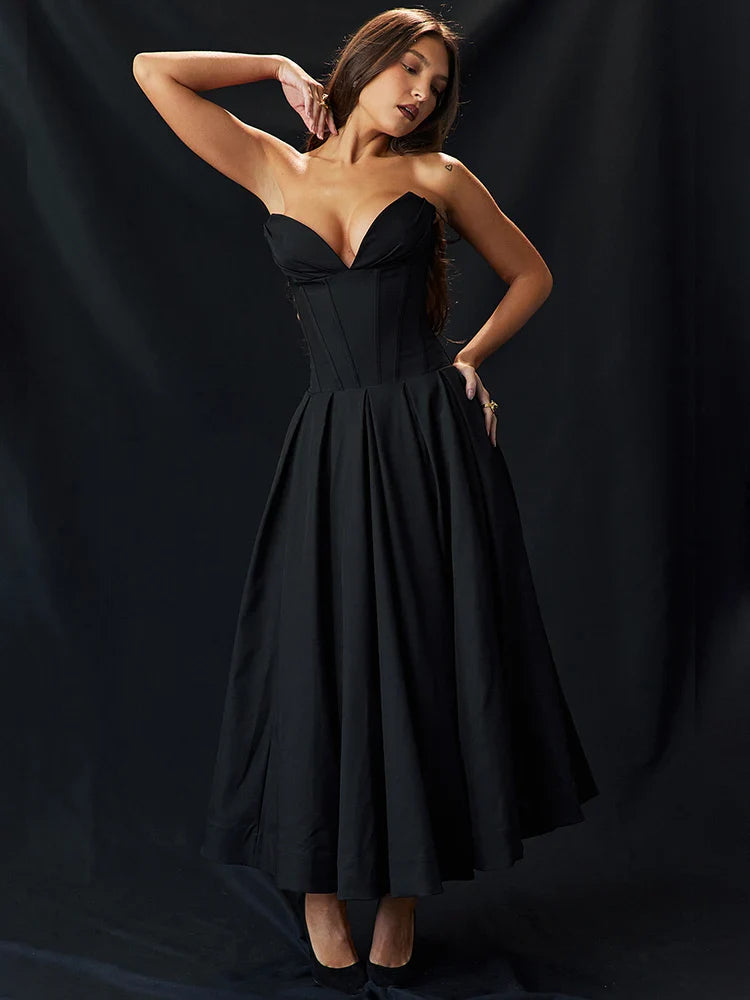 Midi dresses with pleated bodices for a classic and tailored look Waist Wrap Fishbone A-line Long Spring Summer Backless Nightclub Sexy Midi Dress Midi dresses with pleated bodices for a classic and tailored look Waist Wrap Fishbone A-line Long Spring Summer Backless Nightclub Sexy Midi Dress