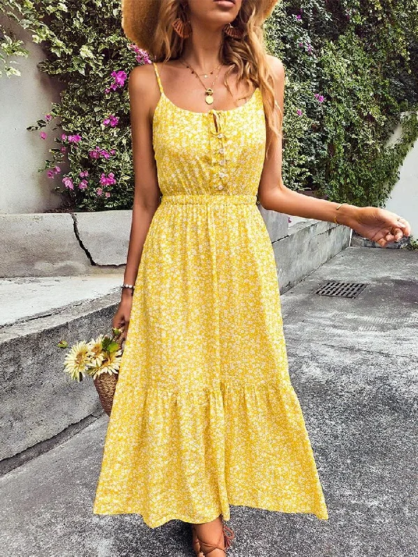A - line midi dresses with floral prints for spring brunches FashionSierra - Backless Casual Holiday Party Club Sundress A - line midi dresses with floral prints for spring brunches FashionSierra - Backless Casual Holiday Party Club Sundress