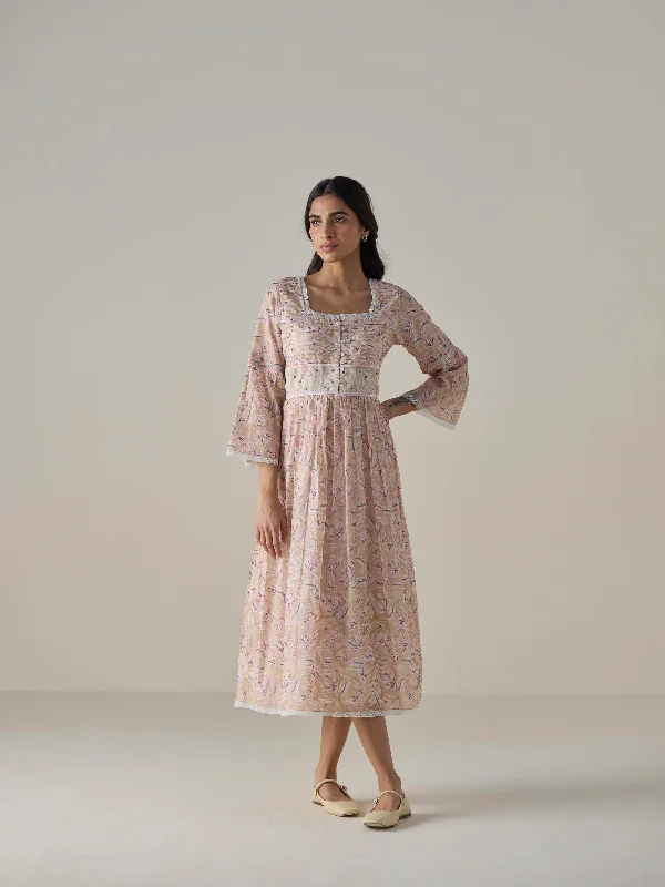 Midi dresses with ribbed textures for a unique and tactile appearance Shifting Sands Chintz Dress Midi dresses with ribbed textures for a unique and tactile appearance Shifting Sands Chintz Dress