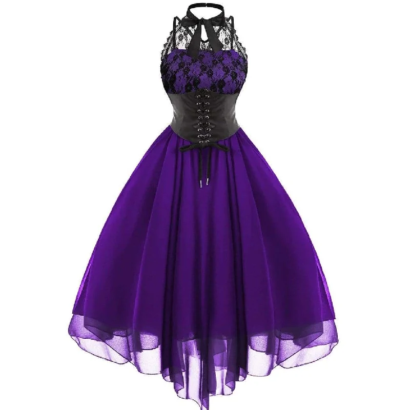 Midi dresses with sheer panels for a touch of allure FashionSierra - Women Sleeveless Bandage Chiffon Dress Gothic Solid Plus Midi Dress Midi dresses with sheer panels for a touch of allure FashionSierra - Women Sleeveless Bandage Chiffon Dress Gothic Solid Plus Midi Dress